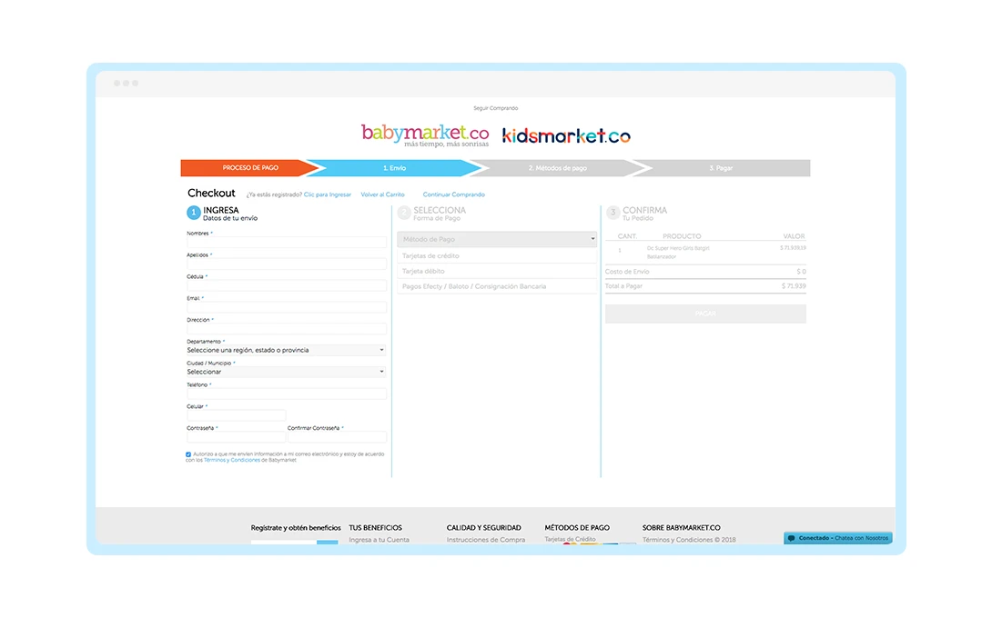 Babymarket project screen