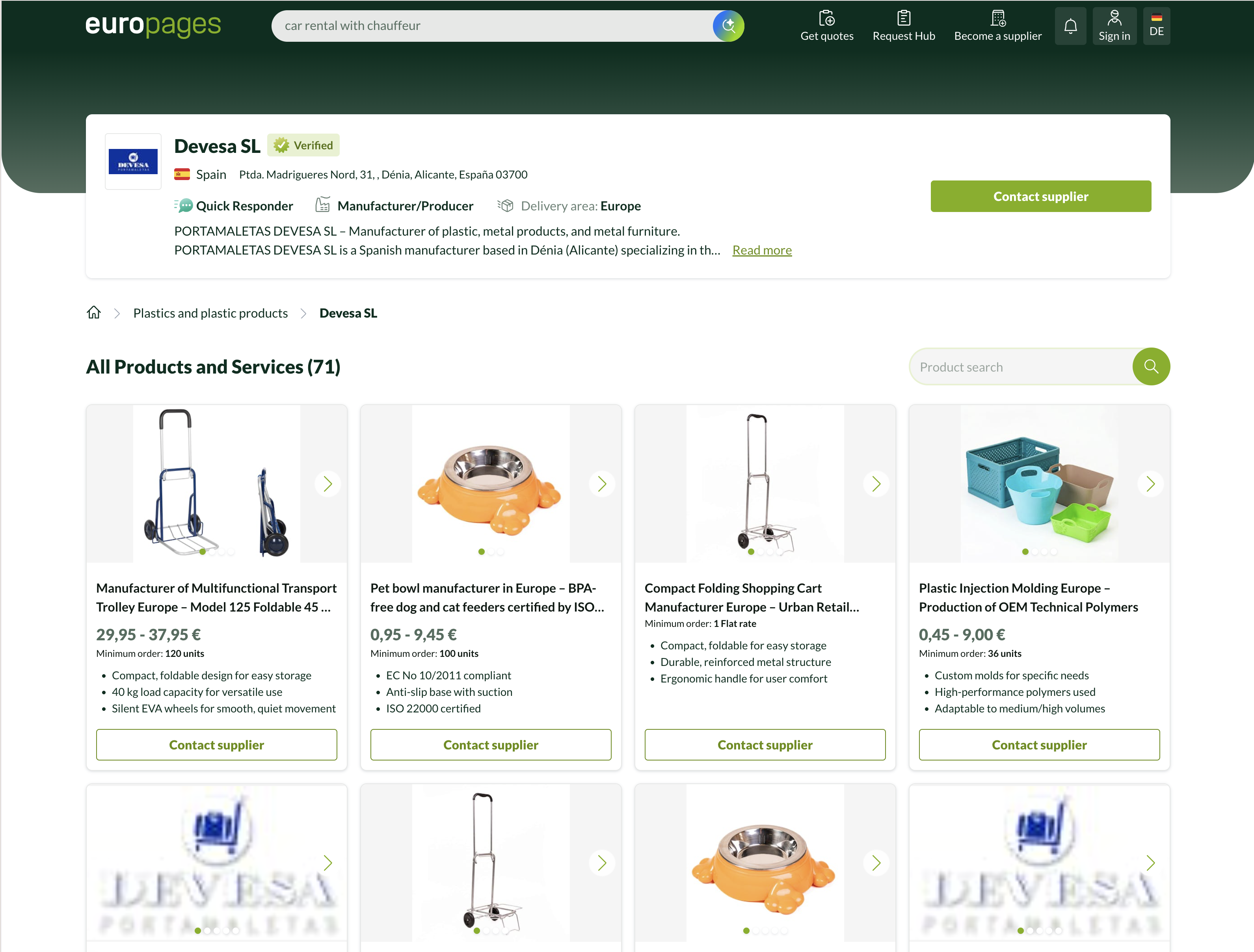Visable werliefertewas tablet screenshot